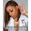 Arabella Hair 12inch 6x6 Ready to Go Glueless Wig Human Hair 1B/30 Highlight Bob Wig Real 210% Density 12a Straight Bob Wigs Human Hair Pre Cut Lace Pre Bleached Tiny Knots view 3