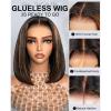 Arabella Hair 12inch 6x6 Ready to Go Glueless Wig Human Hair 1B/30 Highlight Bob Wig Real 210% Density 12a Straight Bob Wigs Human Hair Pre Cut Lace Pre Bleached Tiny Knots view 4