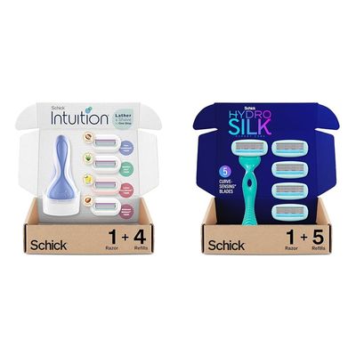 INTUITION Schick Women's Razor Variety Pack with 1 Handle & 4 Intuition Blades & 1 Schick Hydro Silk Sensitive Skin Razor with 5 Moisturizing Blades