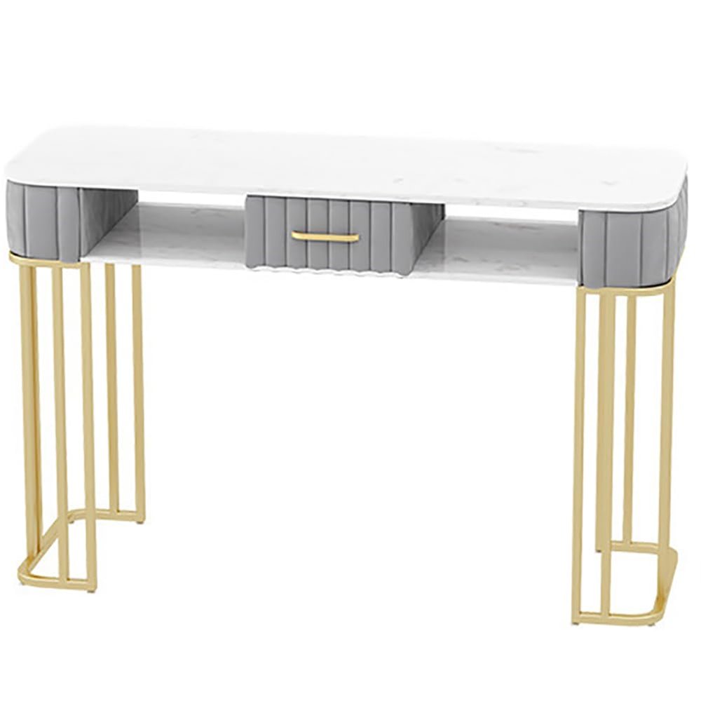 MegLob Freestanding Manicure Table, Modern Professional Art Nail Shop Table, Floor Standing Manicura Tables, Indoor Beauty Salon Nail Workstation, Manicure Accessories, Elegant Nail Table,160cm