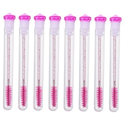 Beatifufu 8pcs Diamond Eyelash Comb Wands Set for Mascara Application Easy to Clean Comfortable Grip for Eyelash Extensions and Makeup Use for Women and Girls
