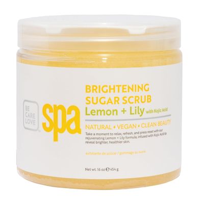 BCL Spa Lemon Lily Sugar Scrub - Professional Radiance-Boosting Body Scrub for Dull Skin, Self Care Body Exfoliator, Made in USA, 16 oz