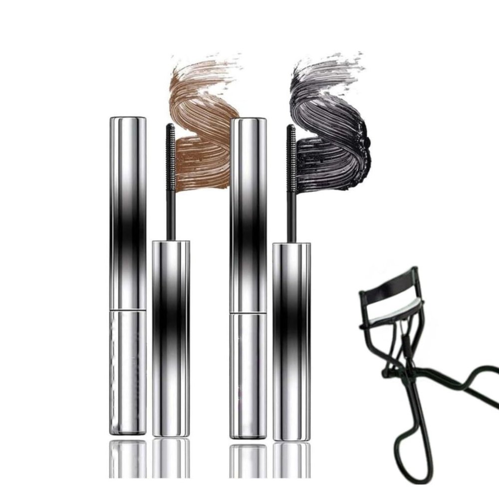 2pcs Iron Wand Mascara Waterproof Black Washable Metal Mascara,2pcs Metal Wand Mascaras,Metals Rod Mascaras,Iron Wands MascaraMetal WandsMascara Long Lasting Curling (2 Color)