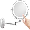 AWERAF Makeup Mirror 8' Bathroom Mirrors Wall Mounted Makeup Mirror, Upgrade Auto Off LED Shaving Mirror 1X/ 10X Magnifying Double Sided 360 Swivel Extendable, Powered by 4 x AAA Batteries view 1