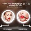 AWERAF Makeup Mirror 8' Bathroom Mirrors Wall Mounted Makeup Mirror, Upgrade Auto Off LED Shaving Mirror 1X/ 10X Magnifying Double Sided 360 Swivel Extendable, Powered by 4 x AAA Batteries view 3