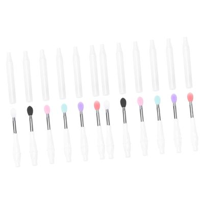 Housoutil Lips Brushes 12 Pcs Silicone Lip Brush with Lid Makeup Applicator Lipstick Brush Applicator Eyeliner Lip Tint Eye for Makeup Machine Eyeshadow Brush Cosmetic Lipstick Brush White
