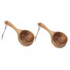 Healeved 2pcs Bath Water Scoop Sauna Room Ladle Kitchen Water Scoop Tea Ceremony Spoon Bathing Ladle Kitchen Gadgets Household Water Scoop Bathing Spoon Long Handle Shengshui Wood view 1