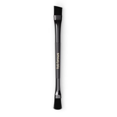 Fab Brows Lux Brow Brush | Ultra Fine Angled Eyebrow Brushes | Larger Dual Brow Brush | Creates Bold or Soft Looks | Beginner-Friendly | Eyebrow Makeup Brushes | Beauty Tools | Vegan, Hypoallergenic