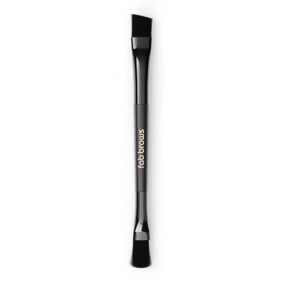 Fab Brows Lux Brow Brush | Ultra Fine Angled Eyebrow Brushes | Larger Dual Brow Brush | Creates Bold or Soft Looks | Beginner-Friendly | Eyebrow Makeup Brushes | Beauty Tools | Vegan, Hypoallergenic