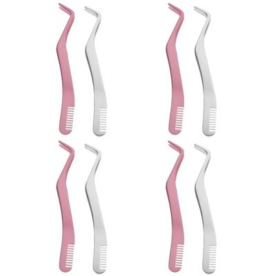 DOITOOL Sets Lash Tweezers Eyelash Tool Small Eyelash Applicator Stainless Steel for False Lashes Clamp Pcs
