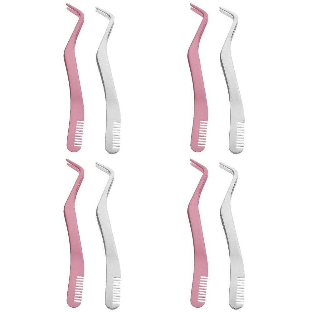 DOITOOL Sets Lash Tweezers Eyelash Tool Small Eyelash Applicator Stainless Steel for False Lashes Clamp Pcs