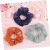 Ipetboom 6pcs Elegant Ties Elastic Bands Organza Hair Scrunchies for Ponytail Holder view 2