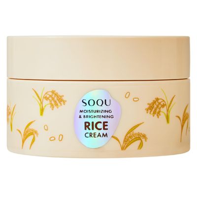 SOQU Moisturizing and Brightening Rice Cream  Deep Hydration, Brightens and Evens Skin Tone  70g / 2.48oz  Made in Korea
