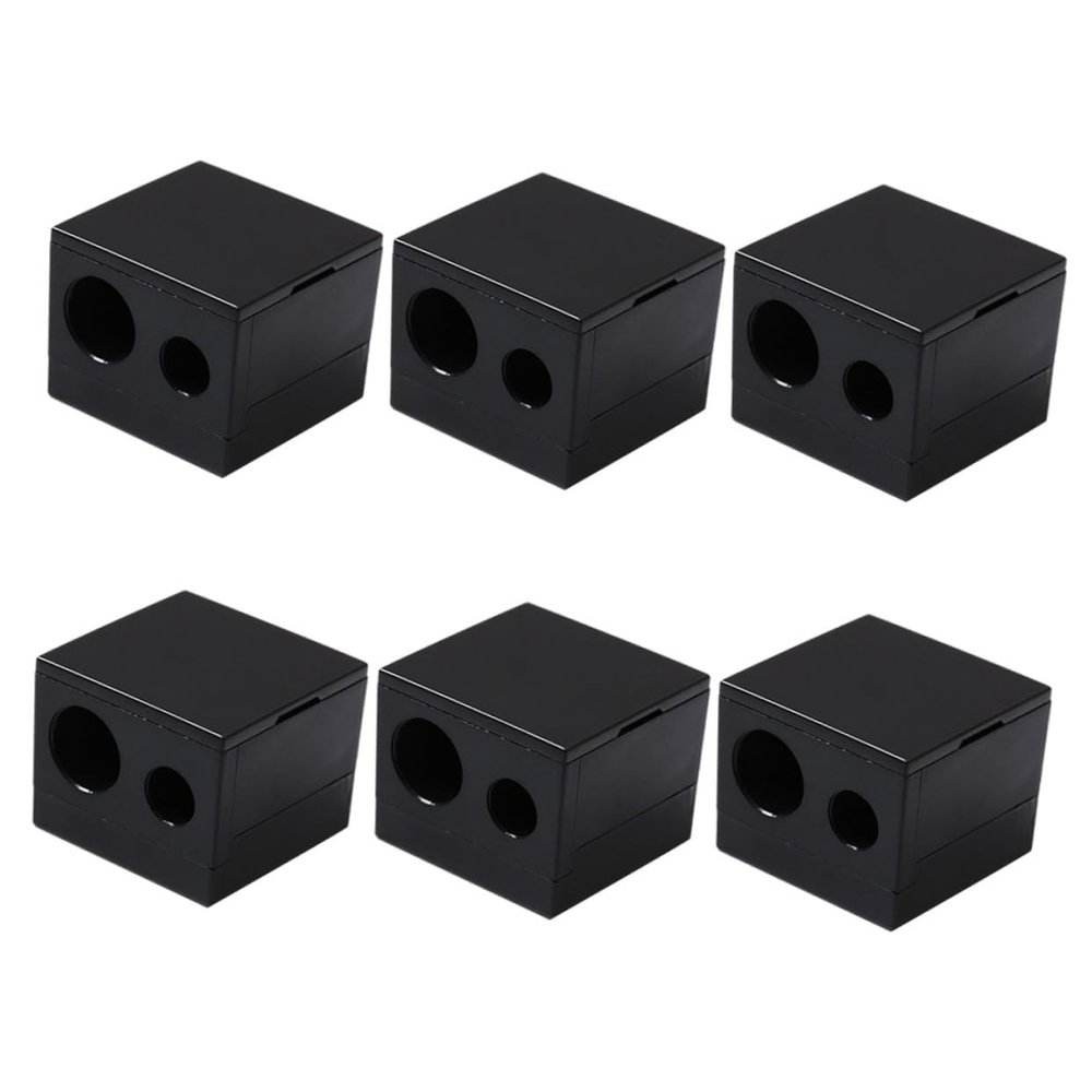 Ipetboom 6pcs Dual Hole Eyebrow and Eyeliner Pencil Sharpeners Lightweight Eco-Friendly Makeup Tools for Precision Application Travel and Daily Use