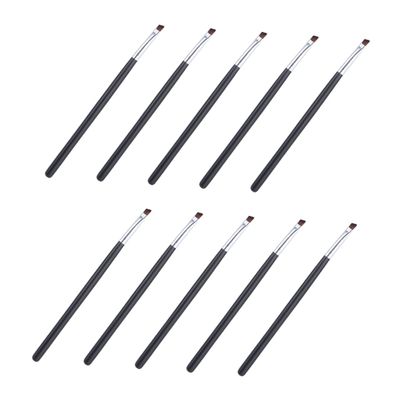 Ipetboom 10pcs Angled Makeup Brush Portable Eyebrow and Eye Shadow Brushes for Precise Application for Beginners and Professionals Mini for