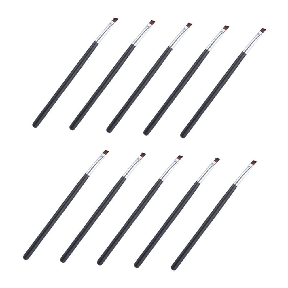 Ipetboom 10pcs Angled Makeup Brush Portable Eyebrow and Eye Shadow Brushes for Precise Application for Beginners and Professionals Mini for
