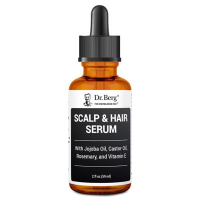 Dr. Berg Scalp & Hair Serum (Improved Formula) with Vitamin D3 & E - Clinically Tested, Paraben- and Sulfate-Free Hair Oil for Women & Men - Includes Rosemary Oil, Castor Oil & Jojoba Oil - 2 Fl oz