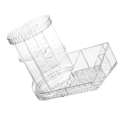 Ipetboom Sturdy Rotating Cosmetic Storage Box Compartment Makeup Organizer Box Desktop Storage