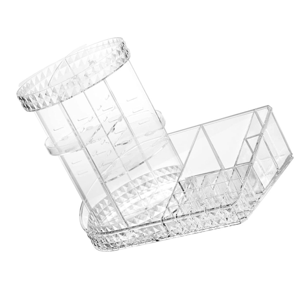 Ipetboom Sturdy Rotating Cosmetic Storage Box Compartment Makeup Organizer Box Desktop Storage