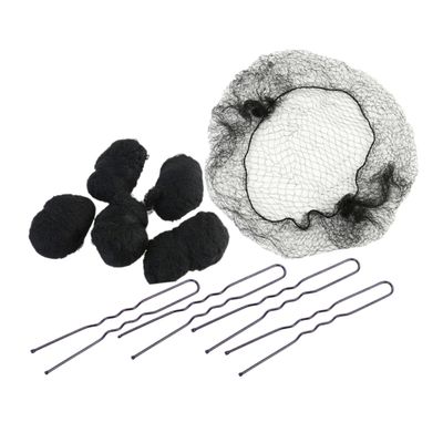 Ipetboom 50pcs Invisible Micro Nylon Hair Nets -shaped Hairpins Elastic Mesh Bun Cover for Dancers Nurses and Professionals Black Loose Packing