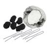 Ipetboom 50pcs Invisible Micro Nylon Hair Nets -shaped Hairpins Elastic Mesh Bun Cover for Dancers Nurses and Professionals Black Loose Packing view 1