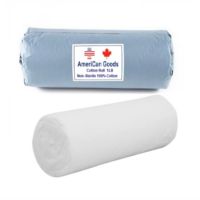 AmeriCan Goods 100% Cotton Roll 1Lb (450gm) White Non-Sterile Soft and Absorbent Medical Cotton Pad