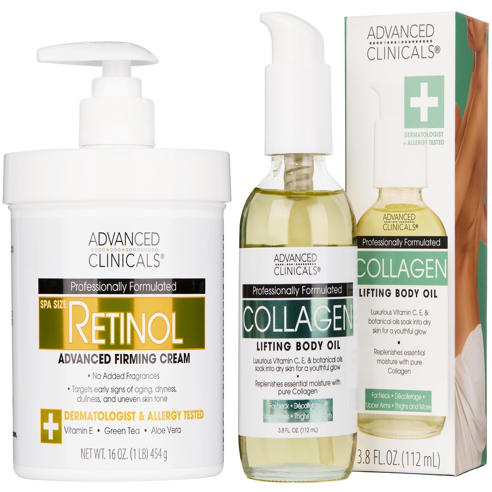 Advanced Clinicals Retinol Body Lotion + Collagen Firming Body Oil 2PC Bundle