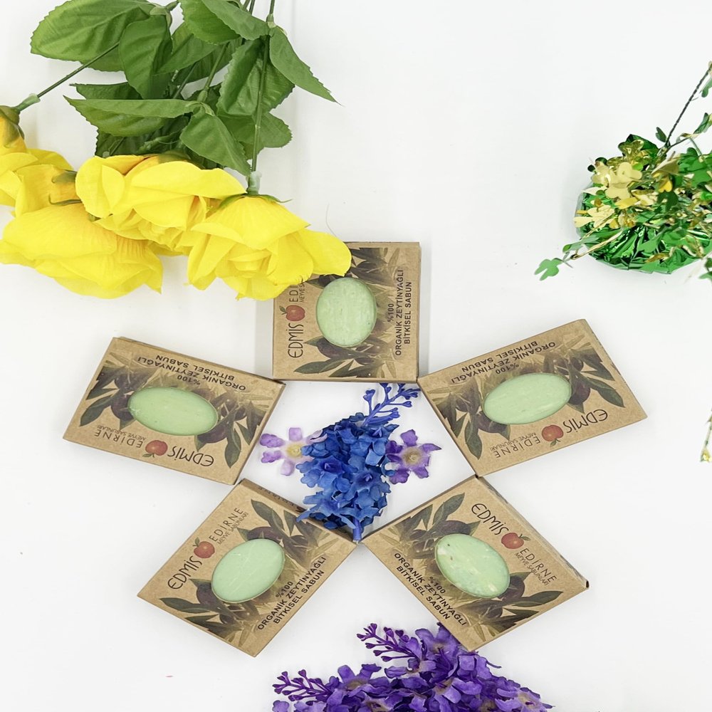 EDMIS (4 PIECES) 100% Olive Oil Organic Natural Soap Organic Bar Soap Set Naturals Organic Soap Bar Soap Handmade Organic Handmade Soap Chemical Free Bar Soap Natural Organic Soap