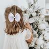 2 PCS Pearl Hair Bows Hair Clips for Toddler Girls - Elegant Ivory Lace Veil Hair Accessories for Birthday, Wedding, Halloween, Thanksgiving, and Christmas Occasions(Grey) view 4