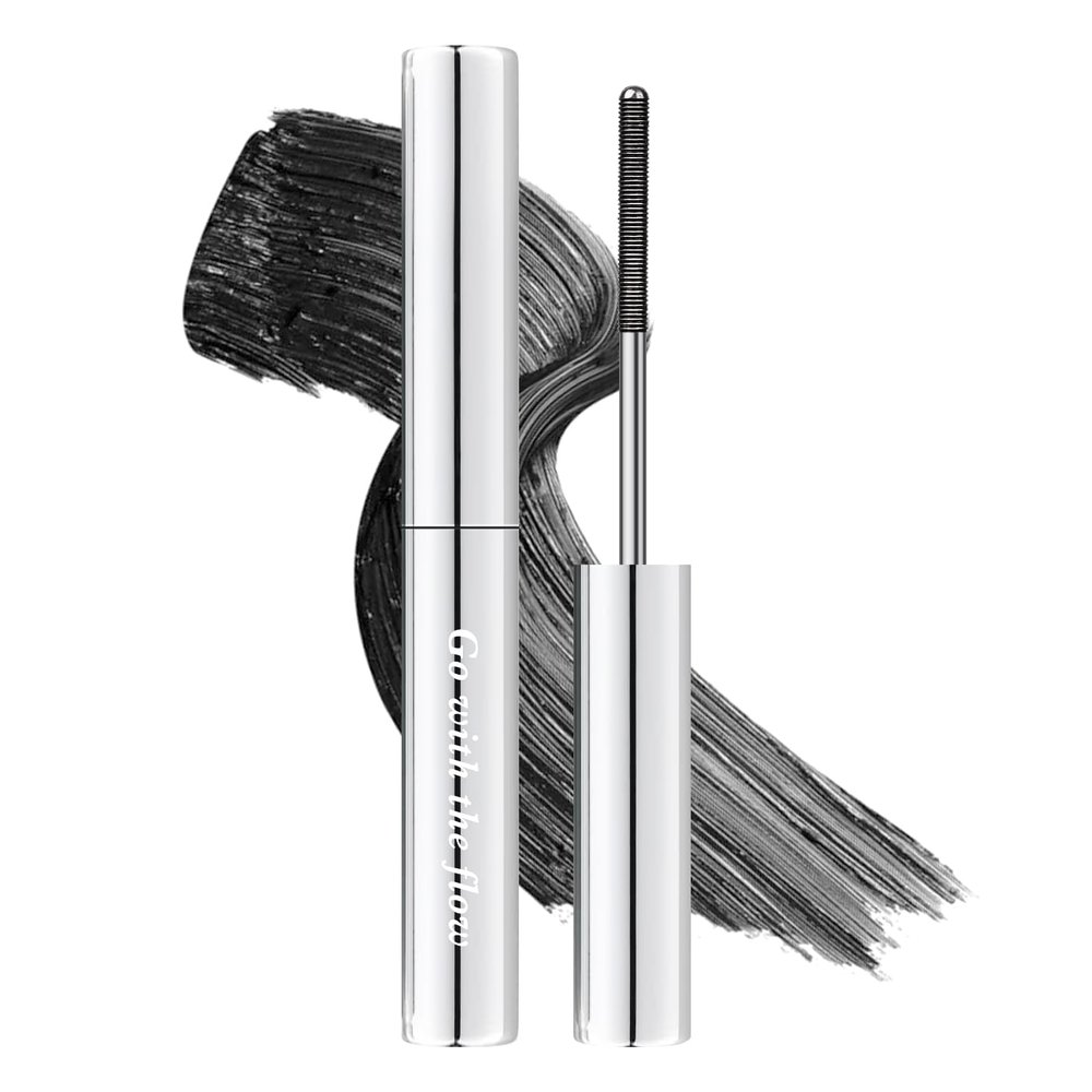 FREEORR Black Washable Metal Mascara Wand, Curling Iron Wand 3D Eyelash Non-Clumping, Smudge-Proof Natural Length Extra Slim Long Lasting, Iron Brush Mascara