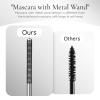 FREEORR Black Washable Metal Mascara Wand, Curling Iron Wand 3D Eyelash Non-Clumping, Smudge-Proof Natural Length Extra Slim Long Lasting, Iron Brush Mascara view 3
