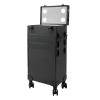 GXFCHYL 5 Tiers Rolling Makeup Train Case Makeup Suitcase with Adjustable LED Lighted Mirror & Detachable Wheels Salon Barber Box Traveling Cart Trunk for Artist Nail Tech Hairstylists (5 Tires) view 1