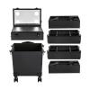 GXFCHYL 5 Tiers Rolling Makeup Train Case Makeup Suitcase with Adjustable LED Lighted Mirror & Detachable Wheels Salon Barber Box Traveling Cart Trunk for Artist Nail Tech Hairstylists (5 Tires) view 3