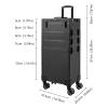 GXFCHYL 5 Tiers Rolling Makeup Train Case Makeup Suitcase with Adjustable LED Lighted Mirror & Detachable Wheels Salon Barber Box Traveling Cart Trunk for Artist Nail Tech Hairstylists (5 Tires) view 4