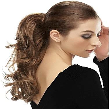 Easihair Rampage Ponytail Color 24BT18 clair - Wavy 9.5" - 13" Length Reversible Claw Clip Hair Attachment Synthetic Curly Layered Hairpiece Pony Easi Clip On Bundle Hairloss Booklet