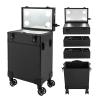 GXFCHYL Rolling Makeup Case 3 Tiers Lockable Makeup Train Case with LED Light Makeup Suitcase with Wheels Make Up Suitcase Cosmetic Trolley with Lighted Mirror (3 Tires) view 1