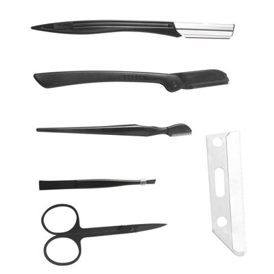 Gogogmee Eyebrow Trimming Kit with Razor Scissors Tweezers and Comb Portable Makeup Tools for Women Lightweight and Travel-Friendly for Eyebrow Shaping and Grooming