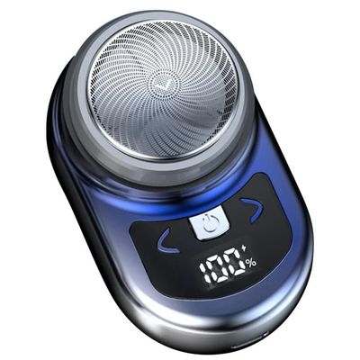 Hubceuo Portable Electric Shaver Pocket Shaving for Men Mini Beard Shaver LCD Power Display Rechargeable Travel Home Shaver-C Easy Install, Gradient Blue