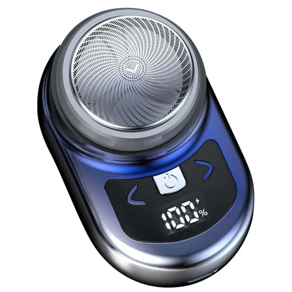 Hubceuo Portable Electric Shaver Pocket Shaving for Men Mini Beard Shaver LCD Power Display Rechargeable Travel Home Shaver-C Easy Install, Gradient Blue