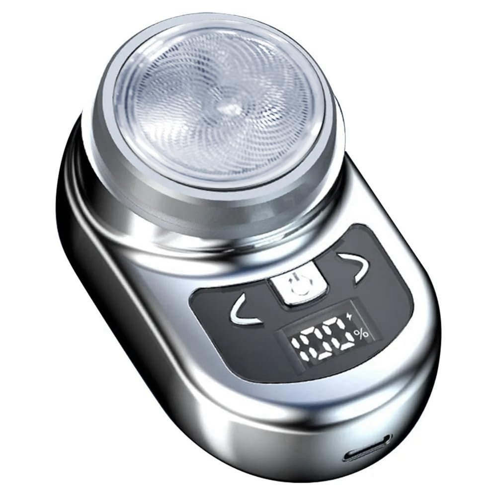Hubceuo Portable Electric Shaver - Men's Minimalist Travel & Home Shaver - Silver
