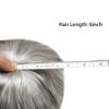 Lace Front Mens Toupee French Lace with Poly Human Hair System For Men Natural Hairline Mens Hair Replacement System Bleached Knots7"X9"#1B90 Off Black with 90% gray -90% density view 4