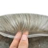 Lace Front Mens Toupee French Lace with Poly Human Hair System For Men Natural Hairline Mens Hair Replacement System Bleached Knots8"X10"#660 Light Brown with 60% gray-90% density view 3