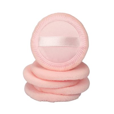 Ipetboom 5pcs Cotton Makeup Powder Puff for Loose Powder Foundation Orange Soft Gentle for Skin Types for Salon Home Travel Use