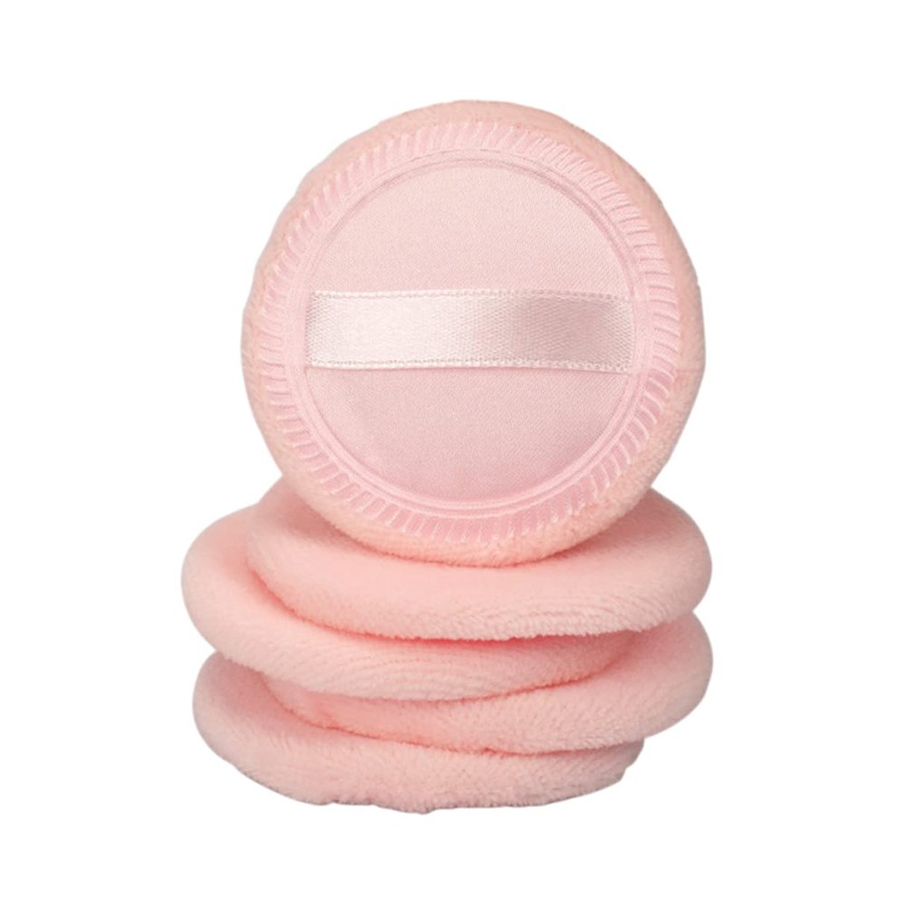 Ipetboom 5pcs Cotton Makeup Powder Puff for Loose Powder Foundation Orange Soft Gentle for Skin Types for Salon Home Travel Use