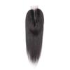 2 * 6 Lace Closure Human Hair Frontal Straight Human Hair for Hair Toppers for Woman Hand Tied One Piece Hair Loss (14inch,Natural black) view 3
