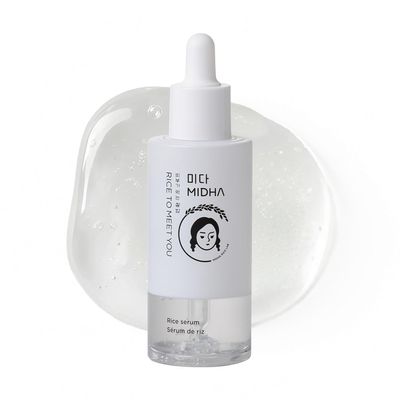 MIDHA Rice Serum, 1.69fl.oz/50ml, Deep hydration, Skin barrier support, Lightweight, Moisture, Radiant, Long-lasting Moisture care, balanced skin appearance, Nourishing