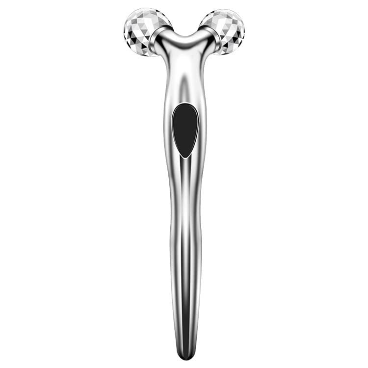 3D Roller V Face Massager Eye and Face Roller Massager Beauty Instrument Facial Roller Massager Lifting and Slimming, Reduce Puffiness, Skin Tightening, Anti-Aging - Silver