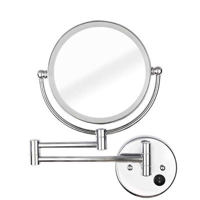 AWERAF Vanity Mirror Makeup Mirror Vanity Mirror Led Illuminated Double-Sided Wall Mounted Bathroom 3X Magnification 360 Swivel Extendable Cosmetic Mirror