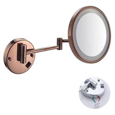 AWERAF Vanity Mirror Makeup Mirror Cosmetic Mirror Shaving Mirror Chrome Plated/Wall-Mounted/Single-Sided/Foldable / 3X Magnification/with Led Light/a