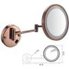 AWERAF Vanity Mirror Makeup Mirror Cosmetic Mirror Shaving Mirror Chrome Plated/Wall-Mounted/Single-Sided/Foldable / 3X Magnification/with Led Light/a view 2